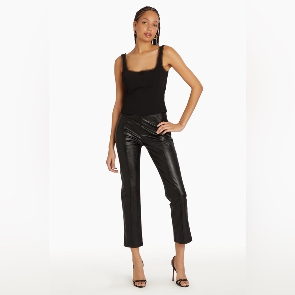 Amanda Uprichard High Rise Faux Leather Pants Size Small.